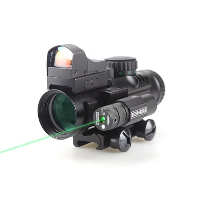 155mm 長さ プリズマスコープ 狩猟 4x32 赤レーザーとミニレッドドット