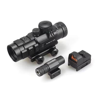 155mm 長さ プリズマスコープ 狩猟 4x32 赤レーザーとミニレッドドット