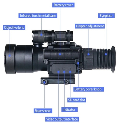 55mm 目の解脱 KDS1W 3.7X-11X 狩猟用のデジタルナイトビジョン範囲 IP65