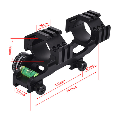 22mm 幅 バブルレベルと角度指標センター高さ21mmの双環スコープマウント
